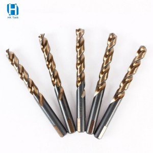Factory Supply Three-Flat Shank HSS Co Twist Drill Bit Black&Yellow Finish For Metal Drilling