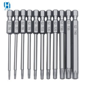 11PCS 1/4″ Hexagonal Drive Torx Power Bit Star Head Screwdriver Bit Set Tool