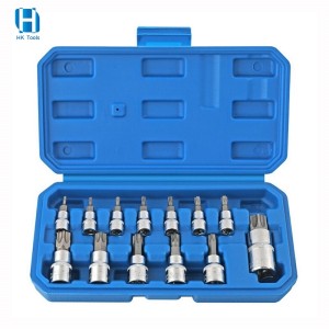 13PCS Torx Bit Socket Set T8-T70 1/4 3/8 1/2inch Screwdriver Drive Repair Tool