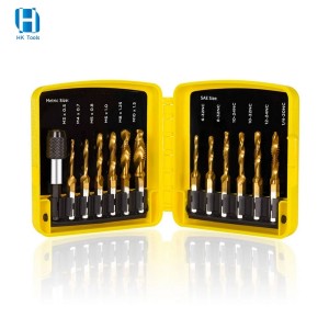 13PCS Hex Shank SAE Metric M3-M10 HSS Thread Tap Drill Bit Combination Multi-Functional Composite Drill Taps