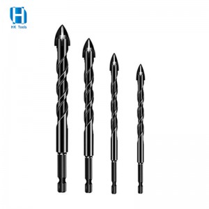 Hot Sale Multi-purpose Cross Tip 6mm Hex Shank Spiral Twist Glass Drill Bit For Cutter Ceramic Glass Concrete Tile