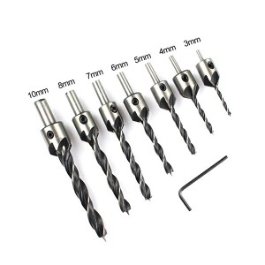 3-10MM 7PC Brad Point Countersink Drill Bit Woodworking Chamfer Drill Wood Drill Bits Set For Hard Wood