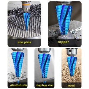 New product Nano-blue coating HSS M35 high speed steel step drill bit