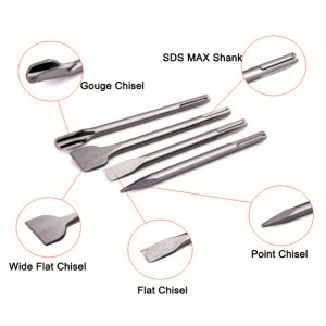 HKTools Factory Wholesale 18*280mm SDS Max Shank Hammer Point Chisel For Masonry Concrete Bricks