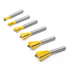 Dovetail Router Bit 1/4 Inch Shank Wood Milling Cutter Tipped CNC Automatic Router Bit
