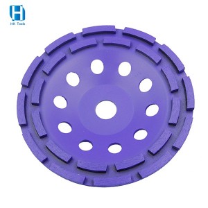 Factory Quality Double Row Diamond Cup Grinding Wheel For Granite Marble Concrete Stone Abrasive Polishing Floor
