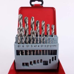 19PC HSS Straight Shank Drill Bit Set Bright Finish 1-10mm With Metal Box
