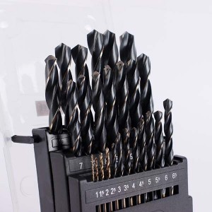 25PCS 1-13mm HSS Straight Shank Drill Bit Set With Plastic Box For Metal