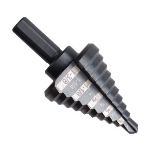 Inch HSS Step Drill Bit Set Black&White Triangular Shank For Metal