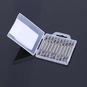 10PCS HSS Double Ended Twist Drill Bit Set With Plastic Box 3.2mm For Metal Drilling