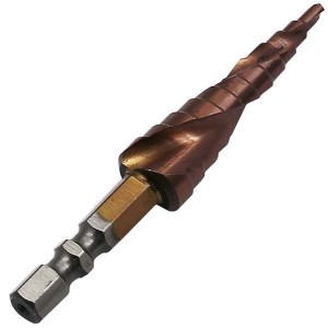 M35 Hex Shank HSS Cobalt Containing Step Drill Bit 3-13mm Spiral Flute For Metal