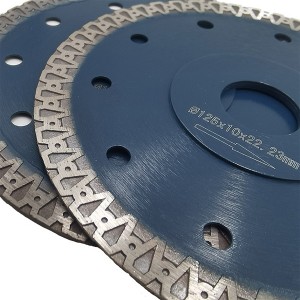 5″ 125mm Hot Press Mesh Turbo Diamond Saw Blade Reinforced Substrate For Granite Marble