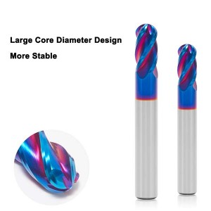 HRC65 4 Flutes Carbide Ball Nose End Mill/CNC Milling Cutter/Endmill For Hardened Heated Steel