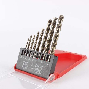 M35 HSS Co Twist Drill Bit Set 8PCS Straight Shank 3-10mm For Metal Drilling