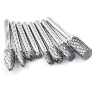 8PCS Carbide Rotary Burr Set Double Slots Grinding Polishing Carving Tool For Die Grinder Kits