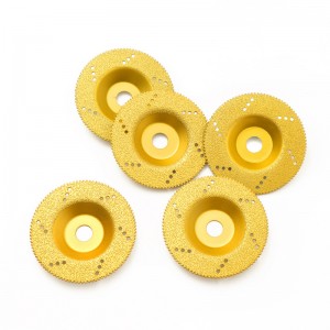 100mm Vacuum Brazed Abrasive Diamond Cup Cutting Grinding Wheel Disc for Quartz Marble Granite Tile