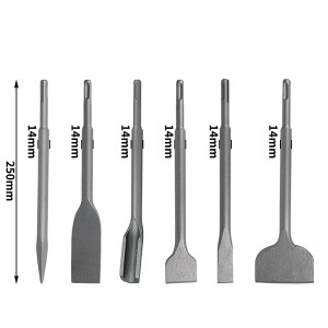SDS Plus Electric Hammer Chisel 6PC Set For Concrete