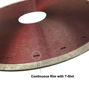 Hot Pressed Sintered Continous Rim Diamond Saw Blade 105mm For Marble