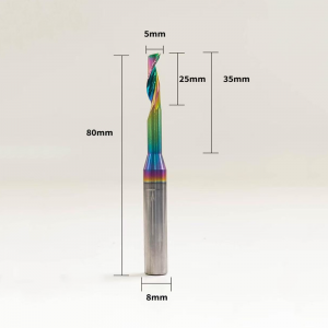 CNC Router Bit Single Flute Color Coating HSS Co Aluminum Milling Cutter