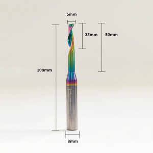 CNC Router Bit Single Flute Color Coating HSS Co Aluminum Milling Cutter