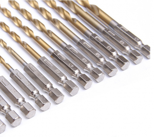 Hexagonal Shank Twist Drill Bits HSS Titanium Plated 1.5-6.5mm Drill Punching Tools