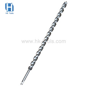 Double Flutes Carbon Steel Hex Shank Auger Drill Bit 24x600mm for Wood Deep Hole Drilling