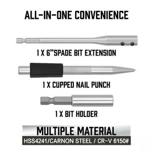 246pcs Tool Set Woodworking Spade HSS Titanium Twist Drill Bits Countersink Screwdriver Hole Saws Drill Bit Set
