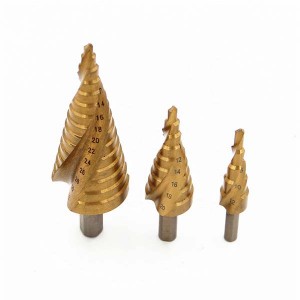 3PCS 4-12/4-20/4-32mm Metric Spiral Flute Step Drill Bit Set With Wooden Box
