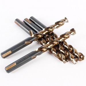 Factory Supply Three-Flat Shank HSS Co Twist Drill Bit Black&Yellow Finish For Metal Drilling