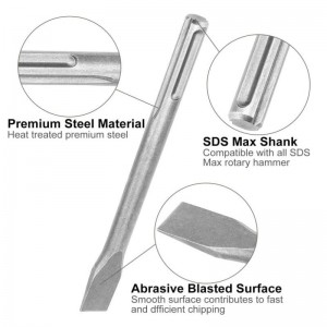 Factory Supply 18*280mm SDS Max Shank Hammer Drill Chisel Point Flat For Masonry Concrete Bricks Drilling