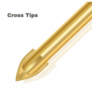 Hexagonal Shank Cross Twist Triangle Drill Bits Carbide For Glass Tile