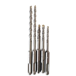 5PCS Plactic Box Drill Bit Set SDS Plus Hammer Drill Bit Cemented Carbide