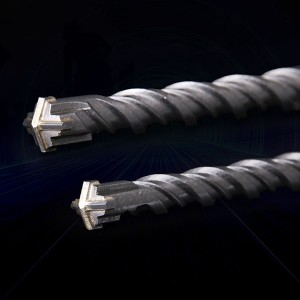 SDS Plus Hammer Drill Bit Cross Tips Carbide 4 Flutes For Conrete