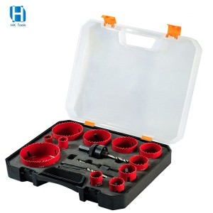 M42 Bi-Metal Hole Saw Kit 18 PCS With Case For Cutting Smooth Hole Through Wood Plastic Metal