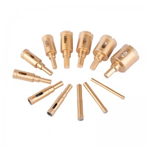 12PCS 6-35mm Vacuum Brazed Diamond Hole Saw Kit Triangle Shank For Marble Tile Ceramic