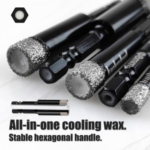 5~16mm Hexagonal Shank Hole Saw Cutter Diamond Brazed Dry Drill Bits For Granite Marble Ceramic Tile Glass Drilling