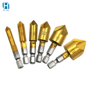 HSS4241 Titanium Plated Countersink Drill Bit Hexagonal Shank 82° For Woodworking