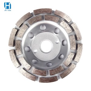 125mm Diamond Cup Wheel Double Row With Location Hole For Concrete And Stone Grinding