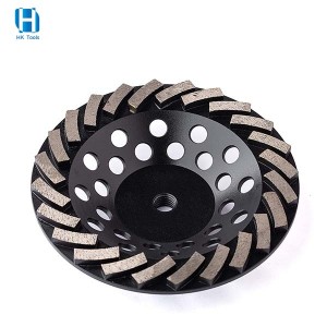7Inch 180mm Turbo Row Diamond Cup Wheel For Concrete Stone Grinding