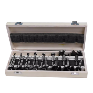 High Carbon Steel Forstner Drill Bit Set with Wooden Case