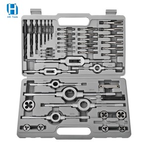 44PCS Metric Taps & Dies Kit For Thread Tapping And Cutting In Plastic Box