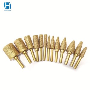 Vacuum Brazed Grinding Head Diamond Rotary Burr Drill Bit For Rotary Tools Stone Carving