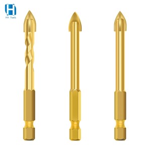 Hexagonal Shank Cross Twist Triangle Drill Bits Carbide For Glass Tile