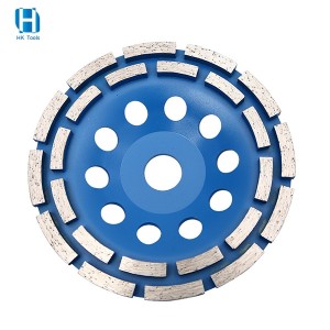 180mm Double Row Diamond Cup Wheel For Cement Stone Concrete Floor Grinding Disc