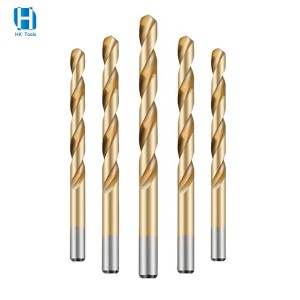 DIN338 Round Shank HSS Twist Drill Bit Tianium Coated For Metal