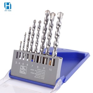 8PCS Masonry Drill Bit Set With Plastic Box Carbide Tips For Concrete and Stone