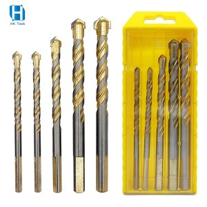 Multi-Purpose Masonry Drill Bit For Concrete Marble Tile Masonry Drilling With Tri-flat Shank