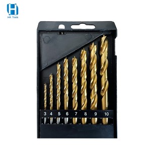 High Speed Steel Titanium Coated Brad Point Drill Bit Set 8PCS For Woodworking