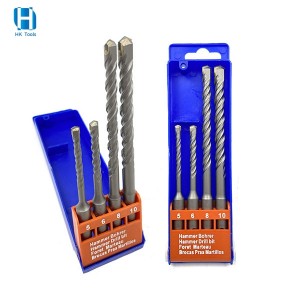 4PCS SDS Plus Hammer Drill Bit Set 5/6/810mm Single Tip For Concrete Stone