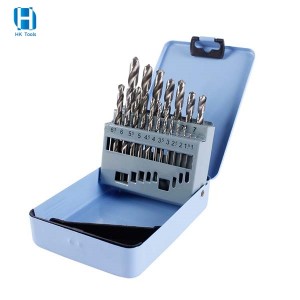 High Speed Steel 1-10mm Twist Drill Bit Set With Metal Box 19PCS